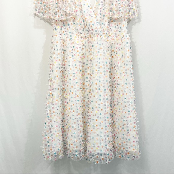 Halogen X Atlantic Pacific Polka Dot Rainbow Midi Dress - Picture 5 of 10